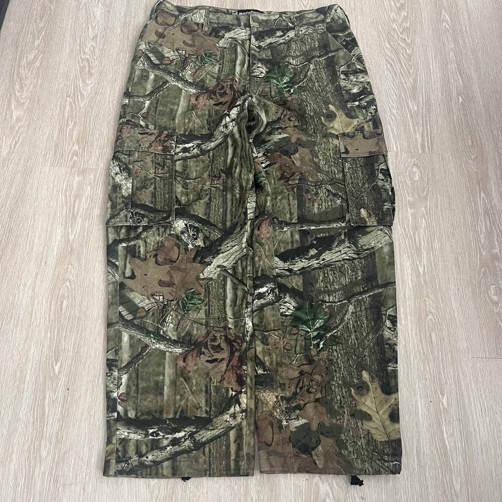 Mossy Oak Camo Pants Mens Large Cargo Baggy Wide Leg Hunting Y2K